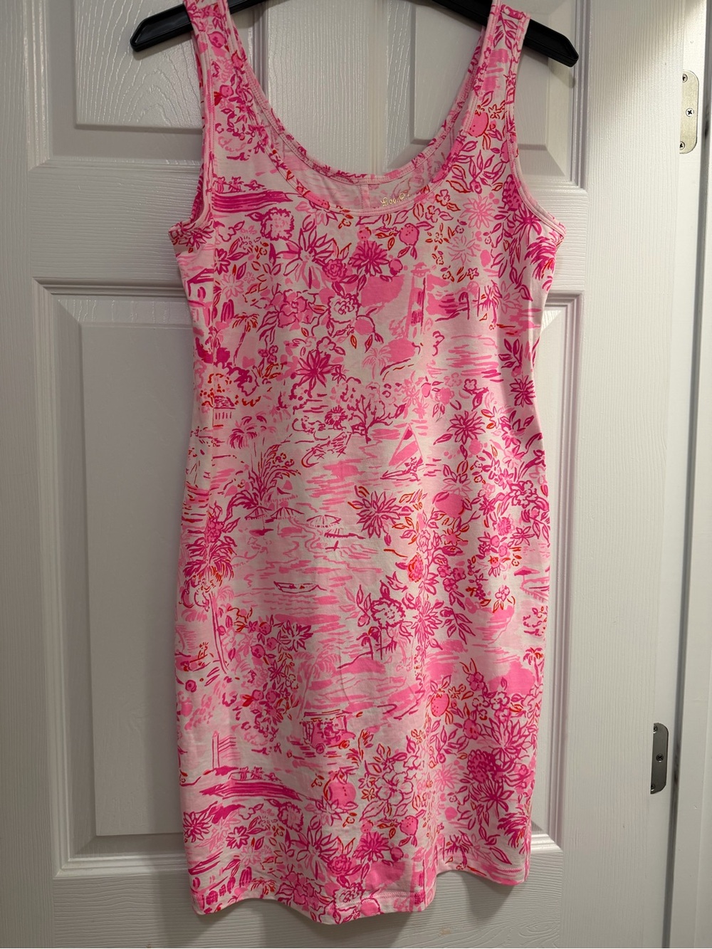 Lilly Pulitzer Pink and Orange Floral Scoop Neck Dress